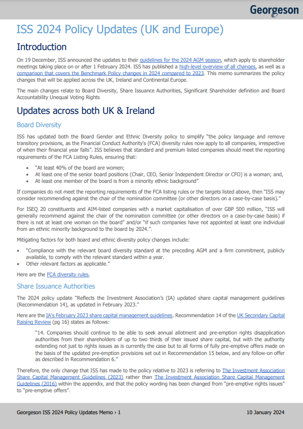ISS 2024 UK and European Policy Updates